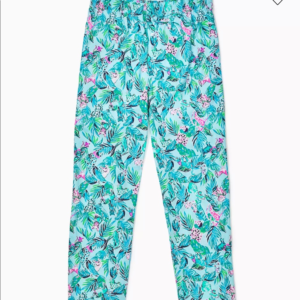 Mens pj woven pant sea salt blue barking up the palm tree